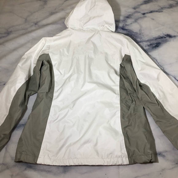 Columbia White and Grey Windbreaker Shell Jacket - Picture 8 of 8